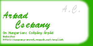 arpad csepany business card